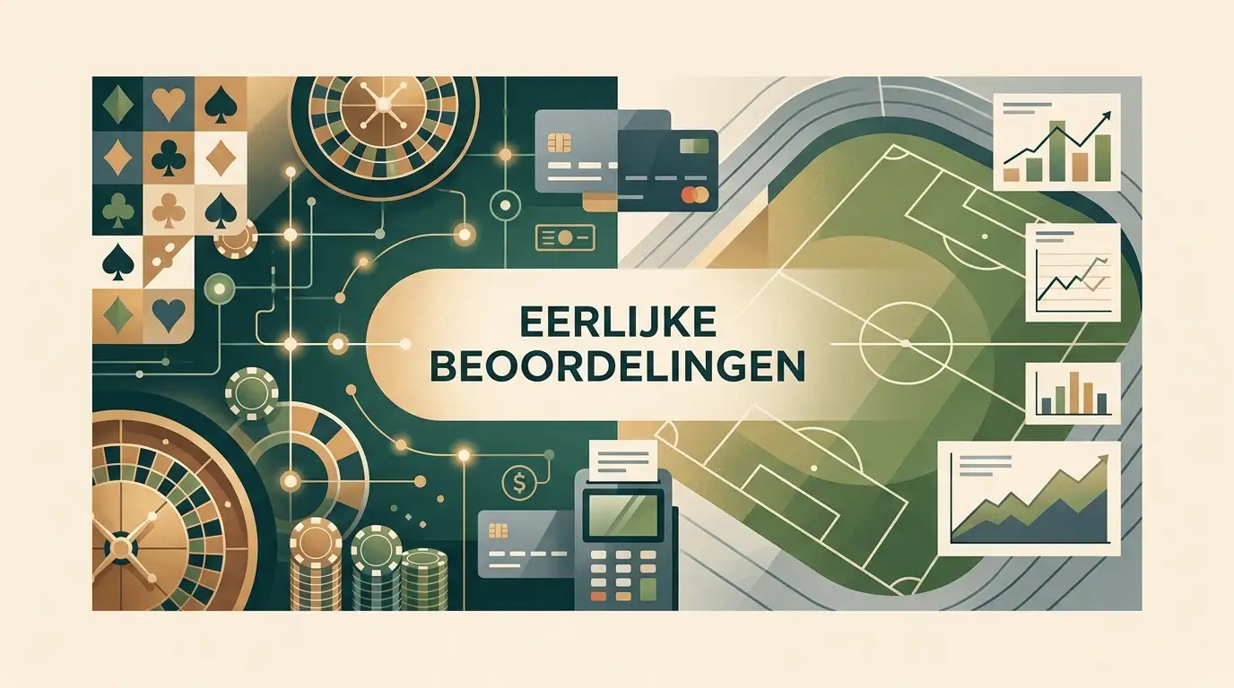 Redactionele illustratie van online casino, sport en Nederlandse betaalcontext