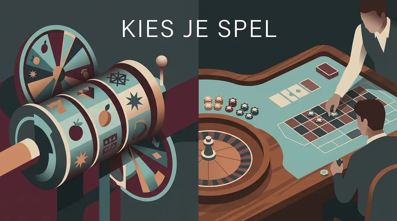 Illustratie van live casino en slots als twee verschillende speelcategorieën